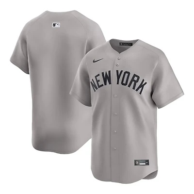 New York Yankees Gray Away Blank Nike Limited Jersey