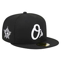 Baltimore Orioles Black and White 1993 All Star Game Patch New Era 59FIFTY Fitted Hat
