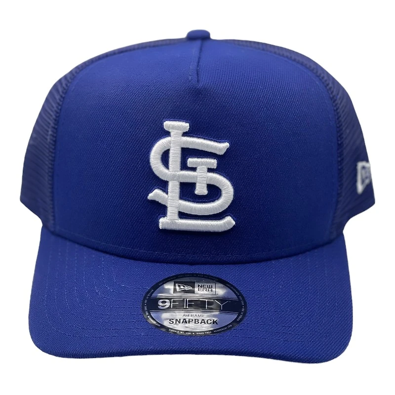 St. Louis Cardinals Royal Blue Mesh Back New Era 9FIFTY A-Frame Snapback Hat