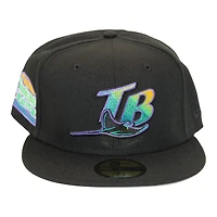 Tampa Bay Rays Black "DPM Stock Pack" Tropicana Field Stadium Patch Gray UV New Era 59Fifty Fitted Hat