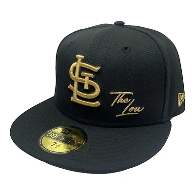 St. Louis Cardinals Black and Gold "The Lou" Gray UV New Era 59FIFTY Fitted Hat