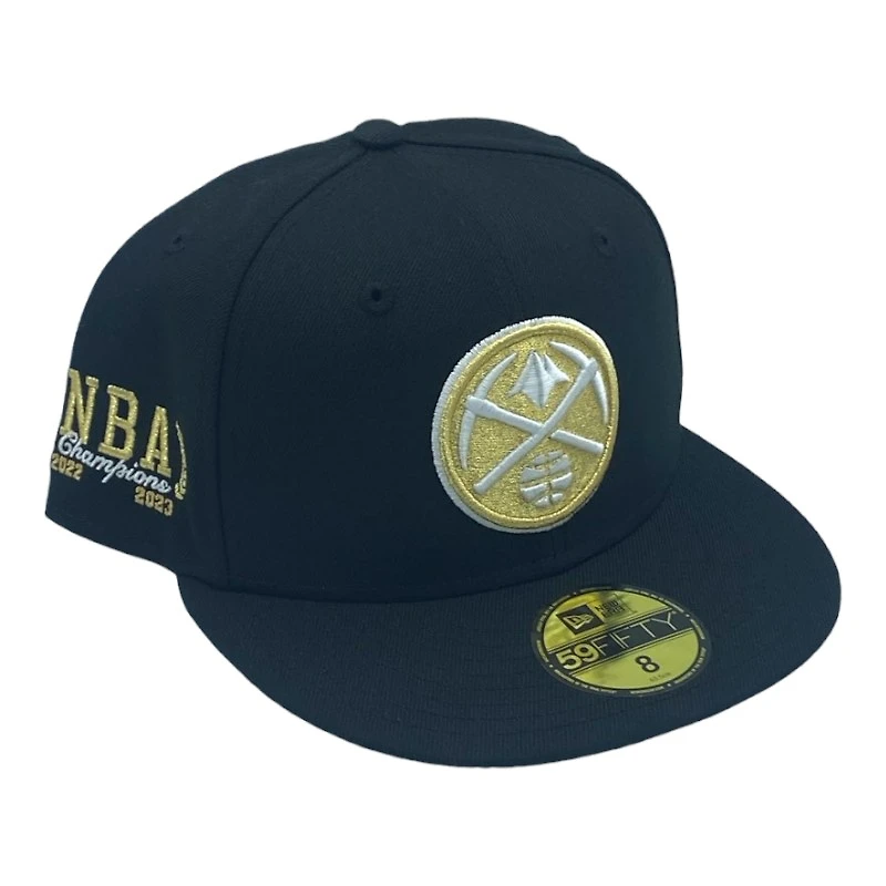 Denver Nuggets Black Leon the Lab NBA Champs Patch Trophy Batterman Gray UV 59FIFTY Fitted Hat