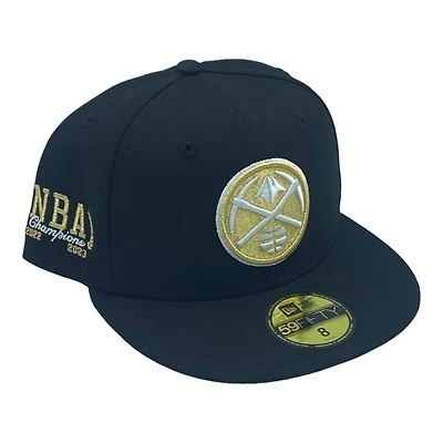 Denver Nuggets Black Leon the Lab NBA Champs Patch Trophy Batterman Gray UV 59FIFTY Fitted Hat