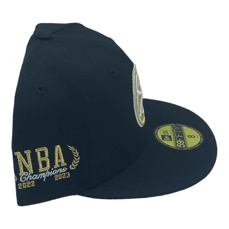 Denver Nuggets Black Leon the Lab NBA Champs Patch Trophy Batterman Gray UV 59FIFTY Fitted Hat