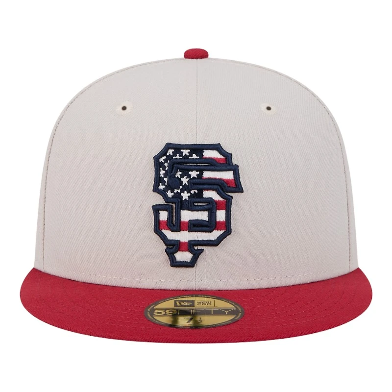 San Francisco Giants Khaki and Red Fourth of July 2024 New Era 59FIFTY Fitted Hat