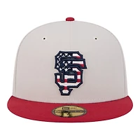 San Francisco Giants Khaki and Red Fourth of July 2024 New Era 59FIFTY Fitted Hat