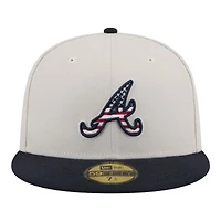 Atlanta Braves Khaki and Black Fourth of July 2024 New Era 59FIFTY Fitted Hat