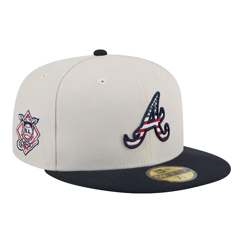 Atlanta Braves Khaki and Black Fourth of July 2024 New Era 59FIFTY Fitted Hat
