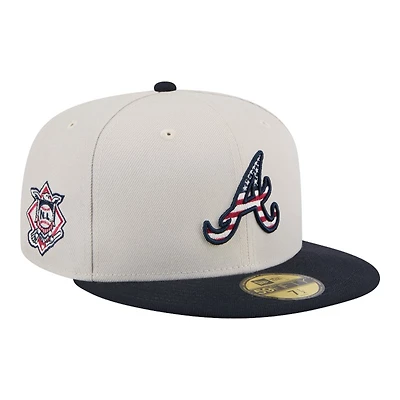 Atlanta Braves Khaki and Black Fourth of July 2024 New Era 59FIFTY Fitted Hat