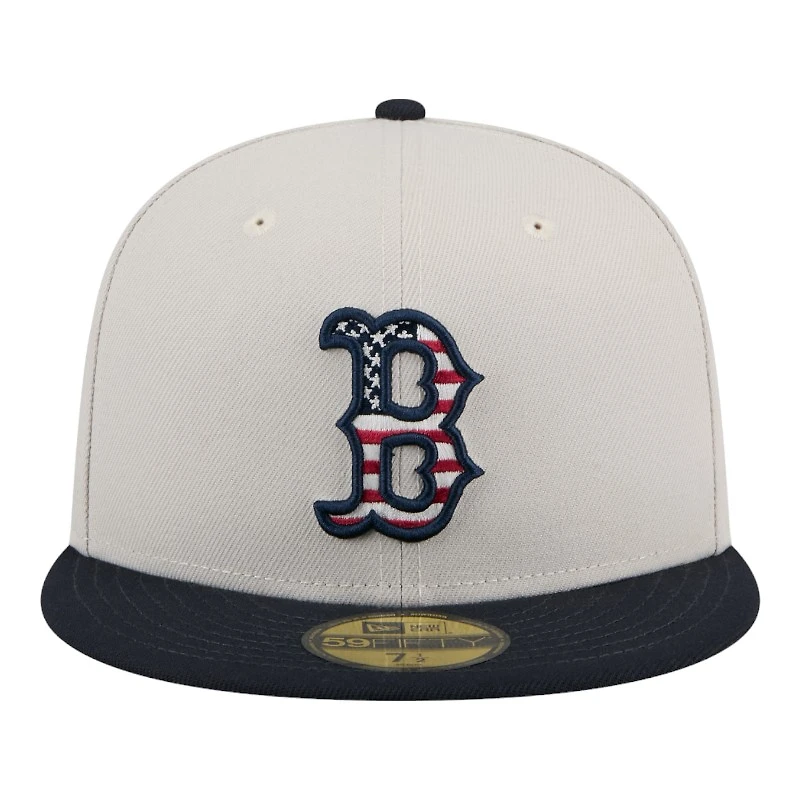 Boston Red Sox Khaki and Navy Fourth of July 2024 New Era 59FIFTY Fitted Hat