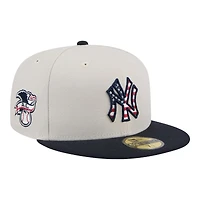 New York Yankees Khaki and Navy Fourth of July 2024 Era 59FIFTY Fitted Hat