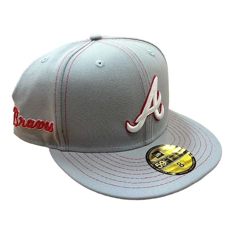 Atlanta Braves Gray and Red Script Patch UV 59FIFTY Fitted Hat