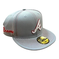 Atlanta Braves Gray and Red Script Patch UV 59FIFTY Fitted Hat