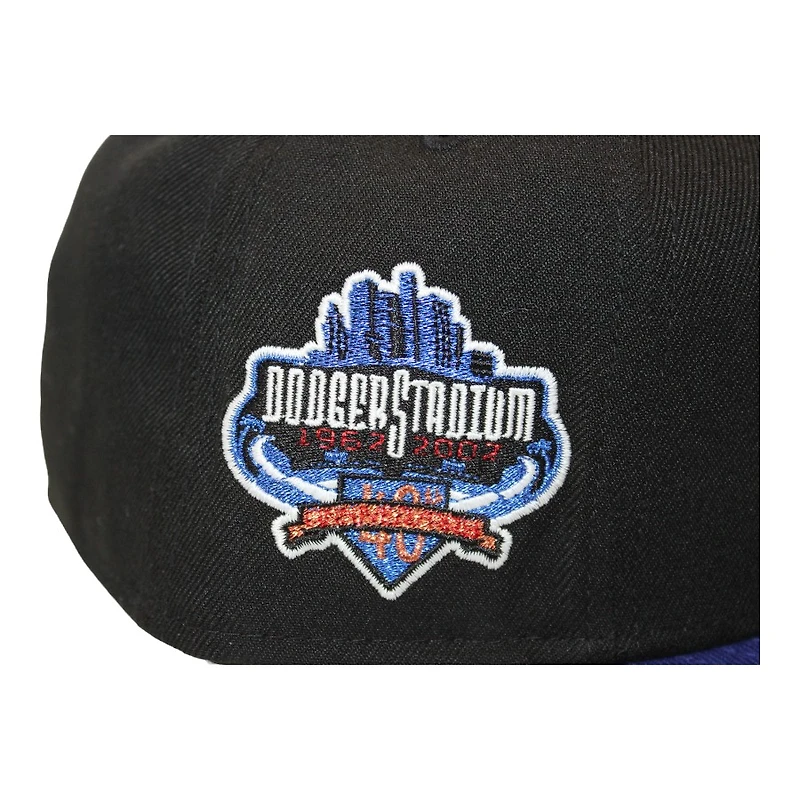 Los Angeles Dodgers Black "No Flat Brims Pack" 40th Anniversary of Stadium Patch Gray UV New Era 59Fifty Fitted Hat