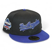Los Angeles Dodgers Black "No Flat Brims Pack" 40th Anniversary of Stadium Patch Gray UV New Era 59Fifty Fitted Hat