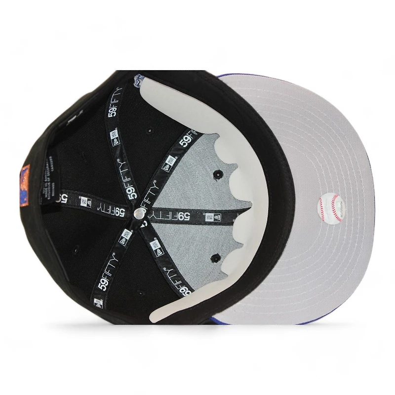 Los Angeles Dodgers Black "No Flat Brims Pack" 40th Anniversary of Stadium Patch Gray UV New Era 59Fifty Fitted Hat