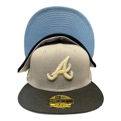 Atlanta Braves Gray CG Aux Pack 40th Anniversary Patch Icy UV New Era 59FIFTY Fitted Hat
