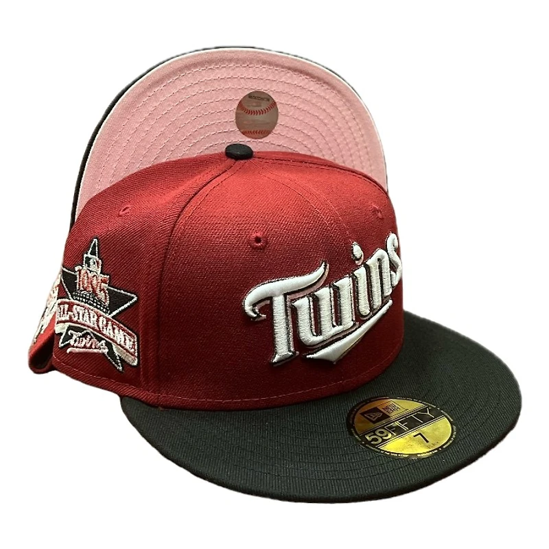 Minnesota Twins Red and Black 1985 ASG Patch Pink UV New Era 59FIFTY Fitted Hat