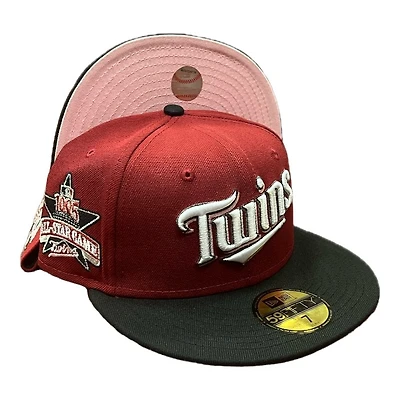 Minnesota Twins Red and Black 1985 ASG Patch Pink UV New Era 59FIFTY Fitted Hat