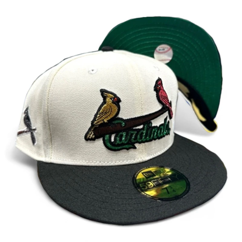 St. Louis Cardinals Chrome and Black Bird Side Patch Green UV New Era 59FIFTY Fitted Hat