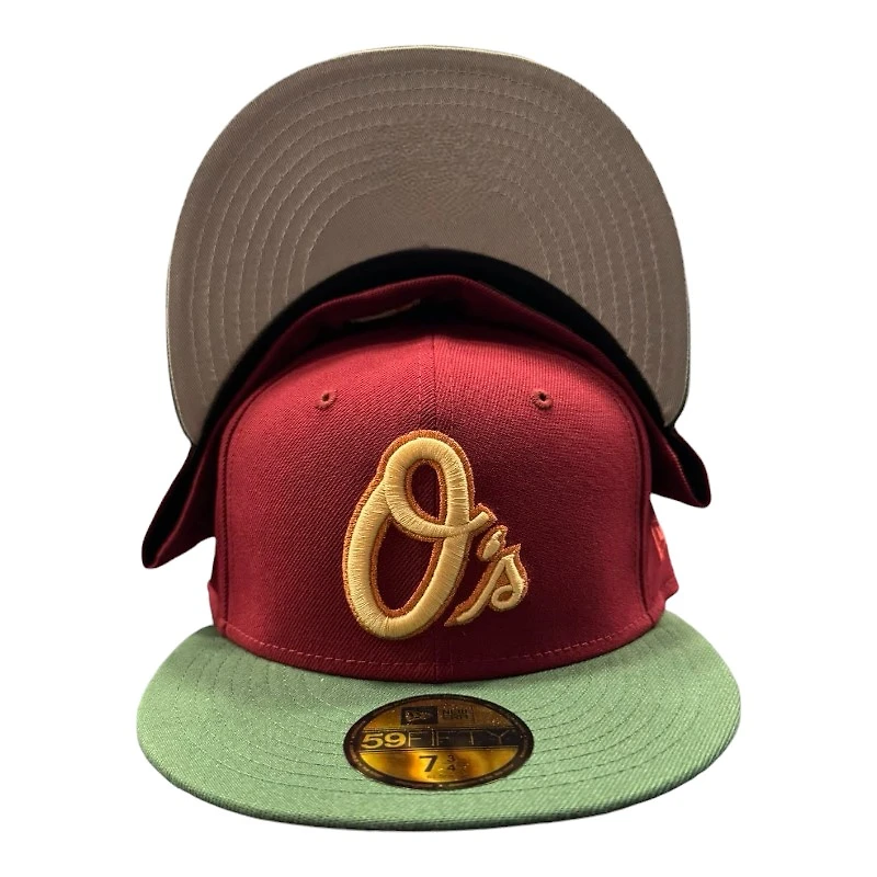 Baltimore Orioles Red and Green 30th Anniversary Patch Gray UV New Era 59FIFTY Fitted Hat