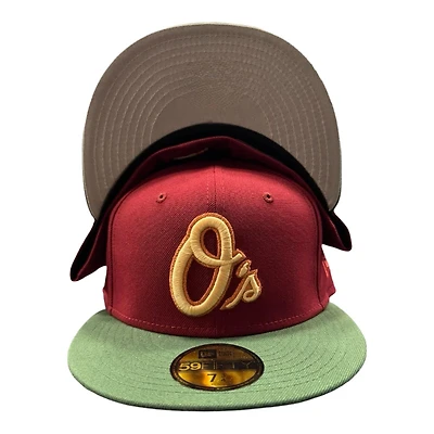 Baltimore Orioles Red and Green 30th Anniversary Patch Gray UV New Era 59FIFTY Fitted Hat