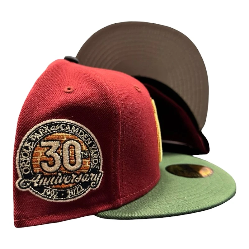 Baltimore Orioles Red and Green 30th Anniversary Patch Gray UV New Era 59FIFTY Fitted Hat