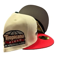 Tampa Bay Devil Rays Chrome and Red Tropicana Field Patch Gray UV New Era 59FIFTY Fitted Hat