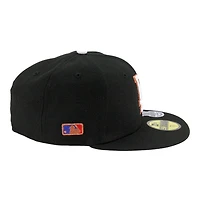 Los Angeles Dodgers Black with Copper Stitching MLB Side Batty Green UV New Era 59FIFTY Fitted Hat