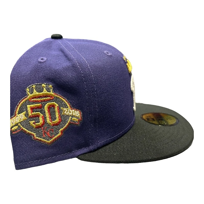 Kansas City Royals Purple and Black CG Aux Pack Part 2 50th Anni Patch Gray UV New Era 59FIFTY Fitted Hat