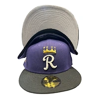 Kansas City Royals Purple and Black CG Aux Pack Part 2 50th Anni Patch Gray UV New Era 59FIFTY Fitted Hat