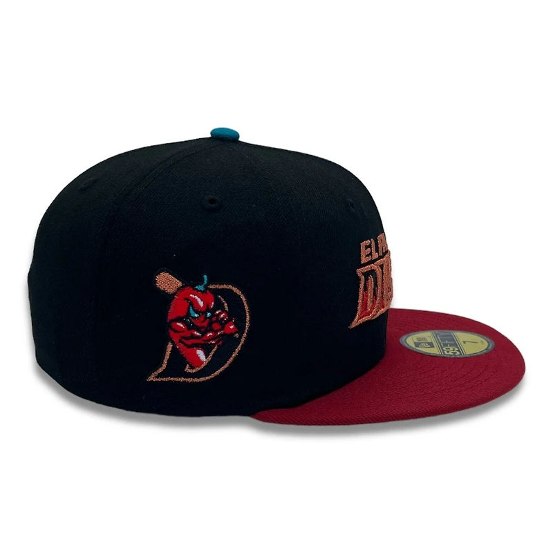 El Paso Diablos Black and Red Logo Patch Gray UV New Era 59FIFTY Fitted Hat