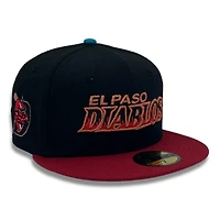 El Paso Diablos Black and Red Logo Patch Gray UV New Era 59FIFTY Fitted Hat