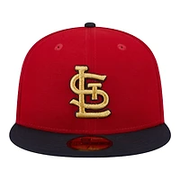St. Louis Cardinals Red Navy Two Tone Logo Patch Gray Since 1892 UV New Era 59FIFTY Fitted Hat