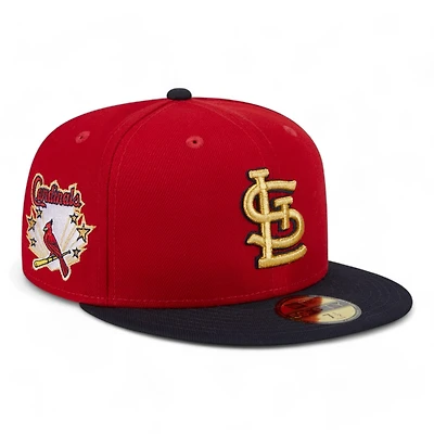 St. Louis Cardinals Red Navy Two Tone Logo Patch Gray Since 1892 UV New Era 59FIFTY Fitted Hat