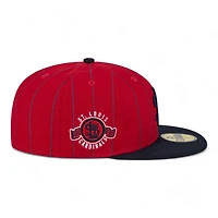 St. Louis Cardinals Red Pin Stripe Navy Two Tone 1892 Patch Gray UV New Era 59FIFTY Fitted Hat