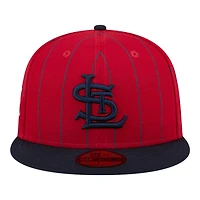 St. Louis Cardinals Red Pin Stripe Navy Two Tone 1892 Patch Gray UV New Era 59FIFTY Fitted Hat
