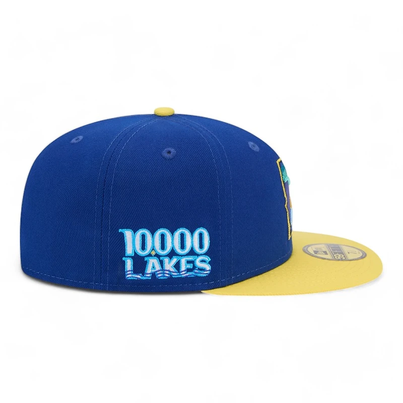 Minnesota Twins Navy Yellow Two Tone City Connect 10,000 Lakes Patch Black UV New Era 59FIFTY Fitted Hat