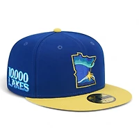Minnesota Twins Navy Yellow Two Tone City Connect 10,000 Lakes Patch Black UV New Era 59FIFTY Fitted Hat