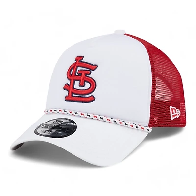 St. Louis Cardinals White and Red with Rope New Era A-Frame 9FORTY Snapback Hat