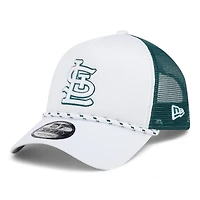 St. Louis Cardinals White and Green with Rope New Era A-Frame 9FORTY Snapback Hat