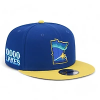 Minnesota Twins Navy Yellow Two Tone City Connect 10,000 Lakes Patch Black UV New Era 9FIFTY Snapback Hat