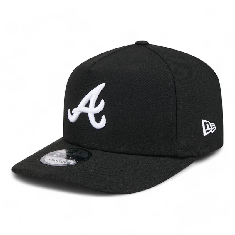 Atlanta Braves Black and White Classic Gray UV New Era A-Frame 9FIFTY Snapback Hat