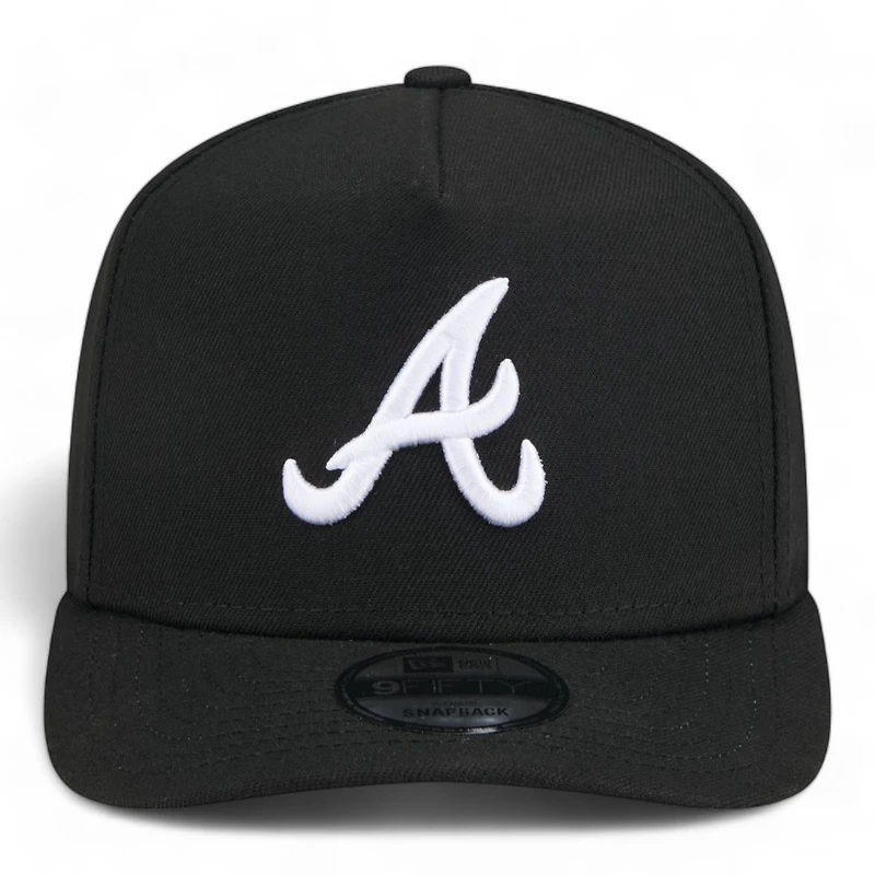 Atlanta Braves Black and White Classic Gray UV New Era A-Frame 9FIFTY Snapback Hat