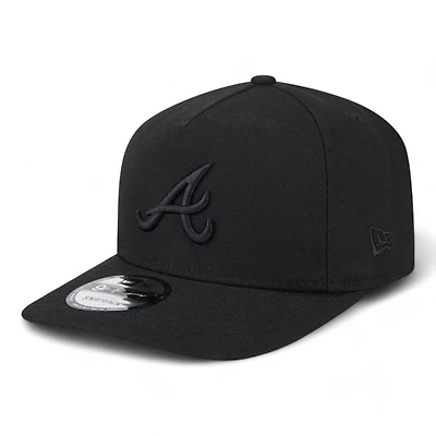 Atlanta Braves All Black Classic Gray UV New Era A-Frame 9FIFTY Snapback Hat