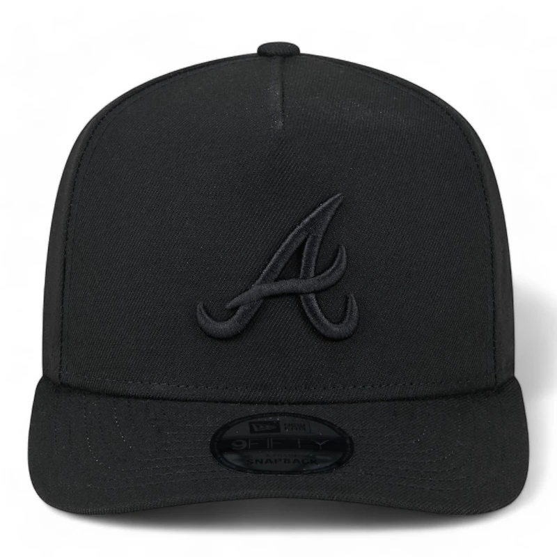 Atlanta Braves All Black Classic Gray UV New Era A-Frame 9FIFTY Snapback Hat
