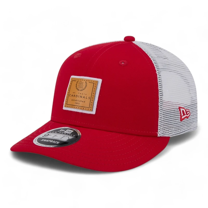 St. Louis Cardinals Red with Leather Stamped Logo Gray UV New Era Low Profile 9FIFTY Snapback Hat