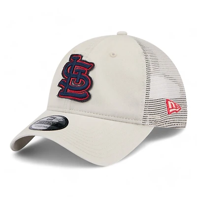 St. Louis Cardinals Cream Mesh Trucker New Era 9TWENTY Snapback Hat