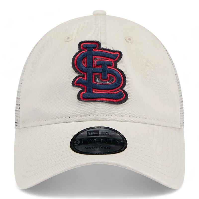 St. Louis Cardinals Cream Mesh Trucker New Era 9TWENTY Snapback Hat