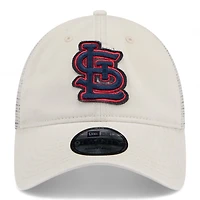 St. Louis Cardinals Cream Mesh Trucker New Era 9TWENTY Snapback Hat